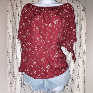 Floral Red Women's Top